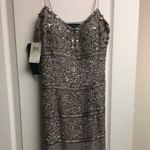 Aidan Mattox Bead Embellished Cocktail Dress